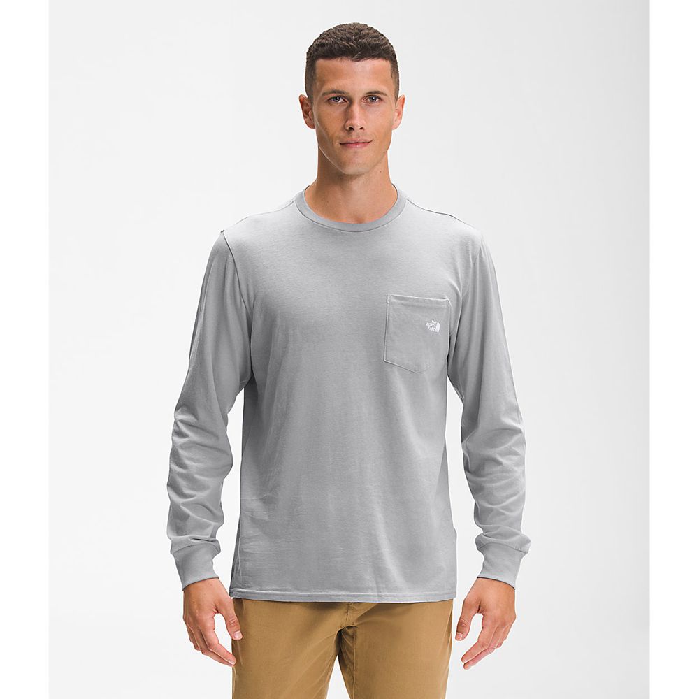 The North Face Long Sleeve Mens Australia - The North Face Long Sleeve Woodmont Pocket Grey (FYM-216